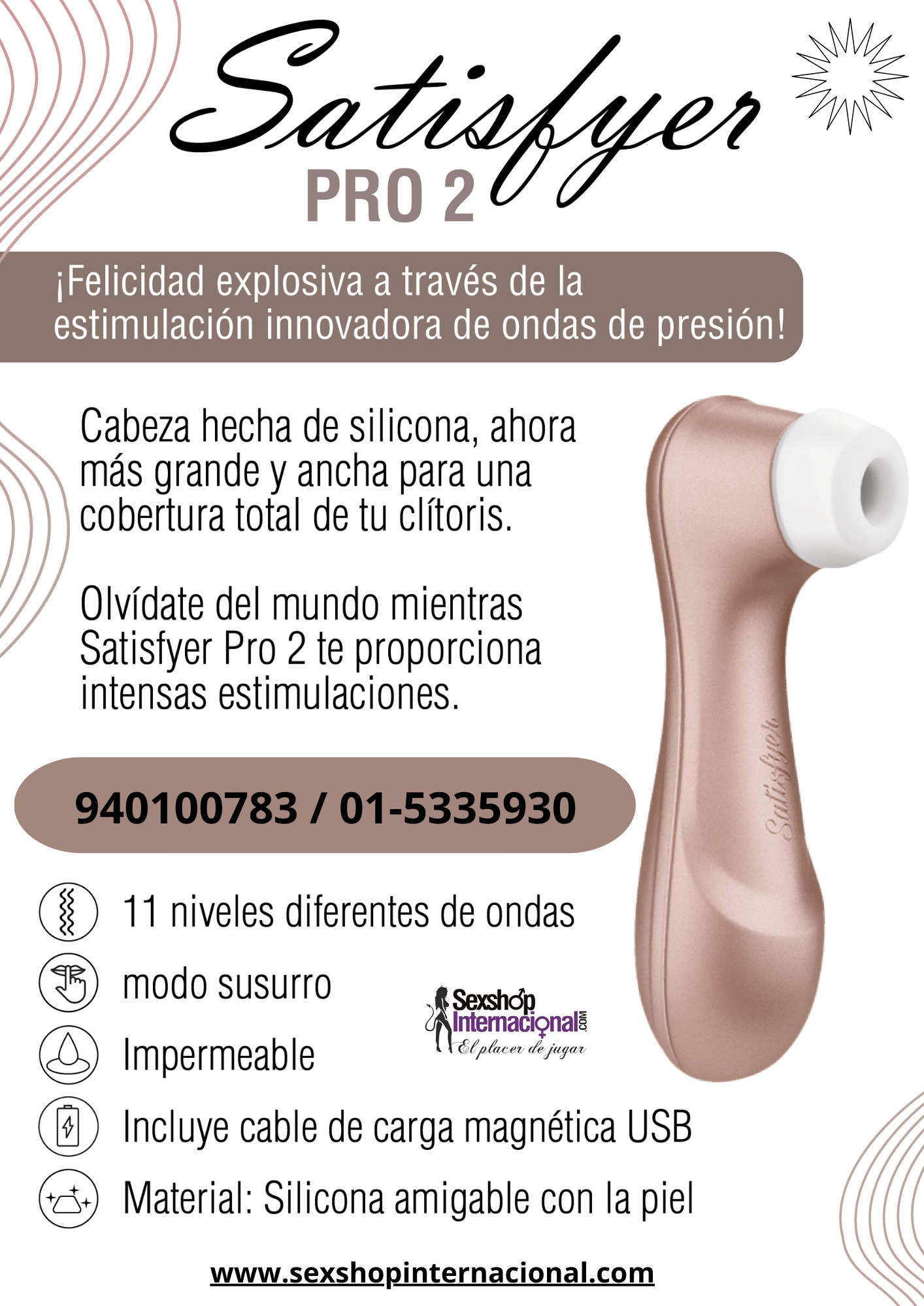 Vibrador Estimulante del Clítoris por Pulso de Aire